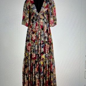 NWT Love the Label Anthropologie Paris Maxi dress in Cady print Size S